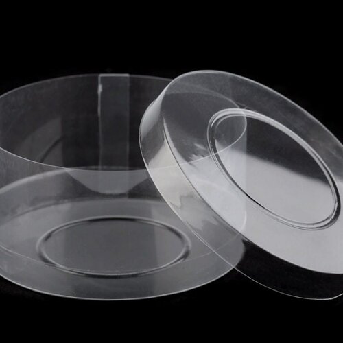 3 boîtes rondes en plastique transparent / plusieurs tailles / boîtes emballage, coffret bijoux, écrin transparent