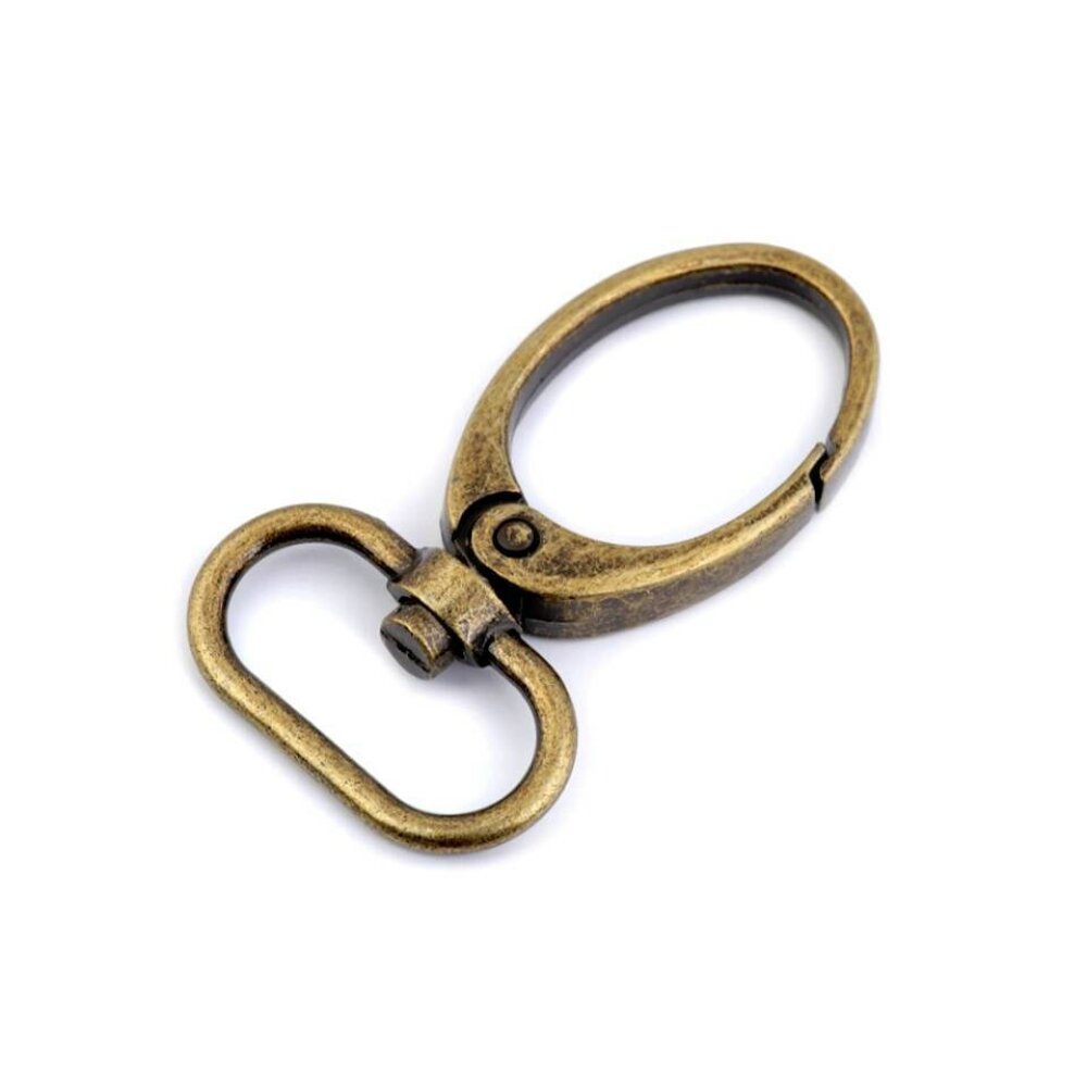 2 mousquetons 20-25 mm pivotants ronds en métal argent, bronze, or, noir /  attaches clips crochets porte-clés fermoirs accroche métal - Un grand marché