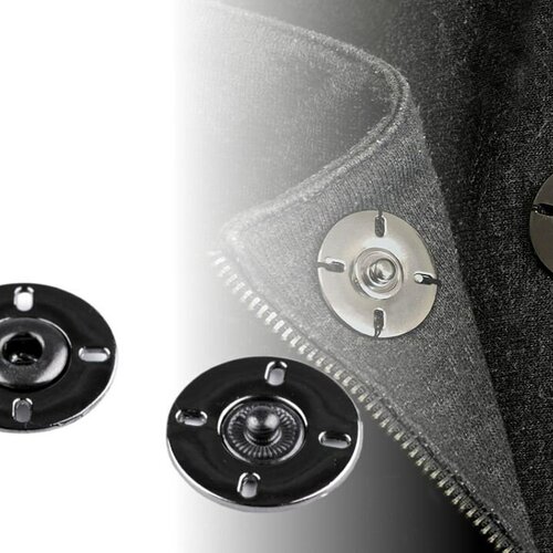 2 boutons pressions design en métal noir à coudre 21 mm / bouton pression, boutons à coudre