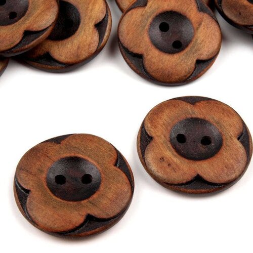 10 boutons en bois bicolores 18mm / boutons pour pulls, vestes, couture, décoration