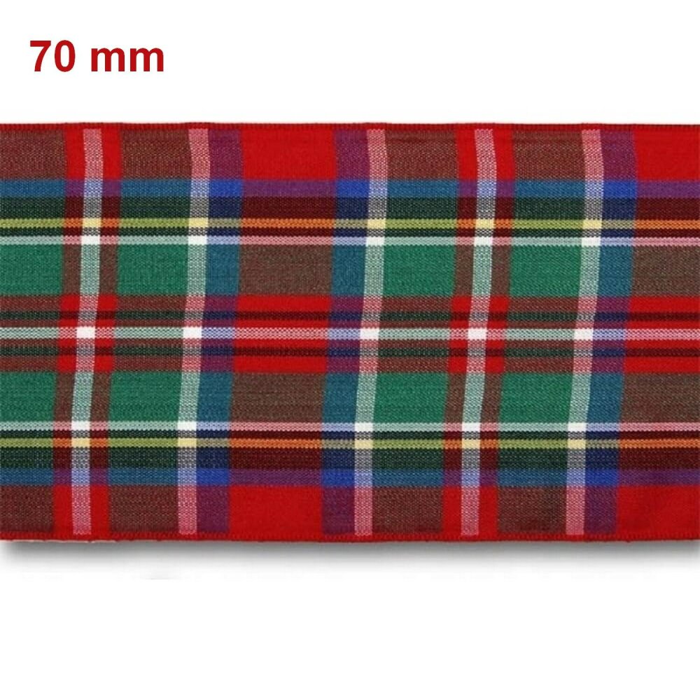 3M Ruban tartan métallisé 15mm / Rouge, vert et or / Ruban de Noël, ruban à  carreaux, ruban