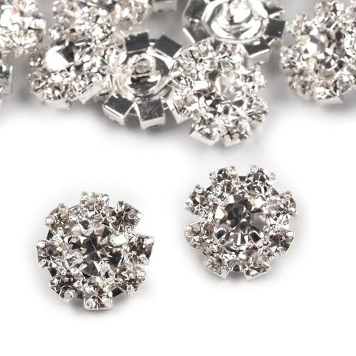 4 boutons bijoux fleur cristal diamant 12mm / bouton bijou, bouton cristal, bouton diamant, bouton luxe
