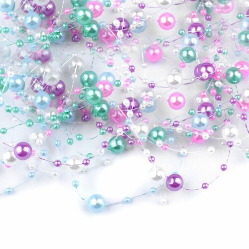 5 guirlandes de perles nacrées 130cm / nombreux coloris / décoration centre de table mariage, perles pour mariage, composition florale