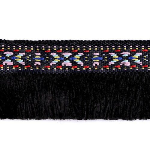3m tresse à franges 35mm / ruban ethnique, ruban folklorique, ruban frangé
