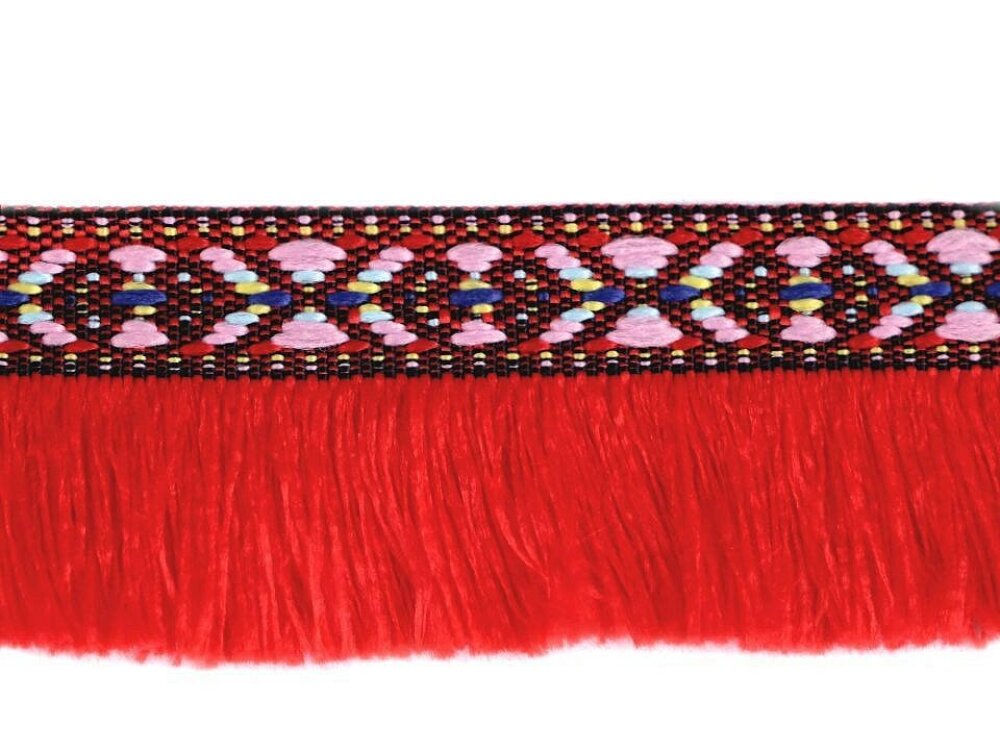 Ruban folklorique 35 mm, ruban polyester ethnique à fleurs pour
