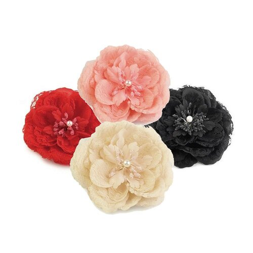 Grosse fleur tissu / nombreux coloris / broche fleur, accessoire coiffure, fleur cheveux, fleur en tissu, fleur décorative à coudre