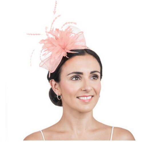 Bibi mariage fleur rose ou orange / chapeau mariage, accessoire de coiffure mariage
