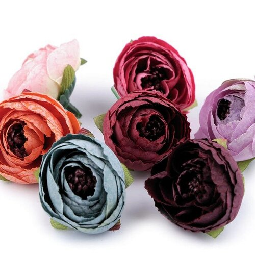 2 roses en tissu 40 mm, fleurs artificielles pour couronnes de fleurs, ikebana, arrangement floral, composition florale