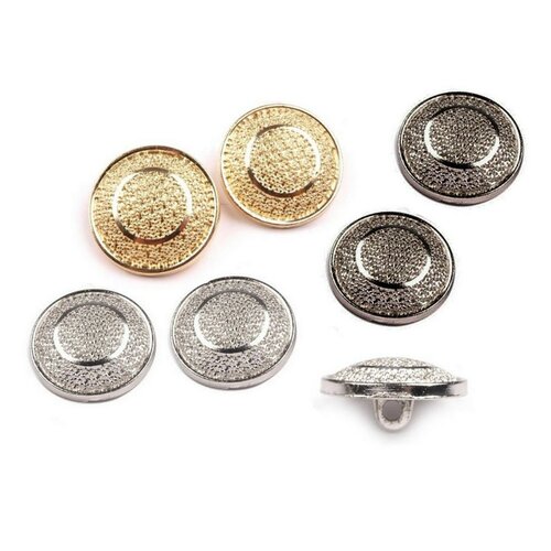 10 boutons metal ciselé / 18-25mm / or argent noir / bouton métal avec boucle de fixation au dos, bouton luxe
