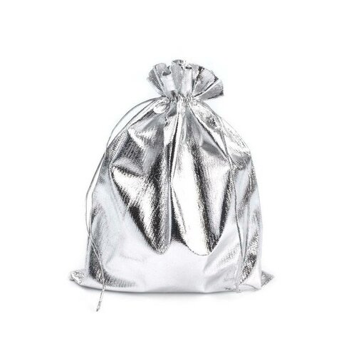 3 sacs cadeaux bourse lurex  16x23cm / argent, or / bourse métallisée pour bijoux, pochette cadeau brillante avec lien, cadeau noel