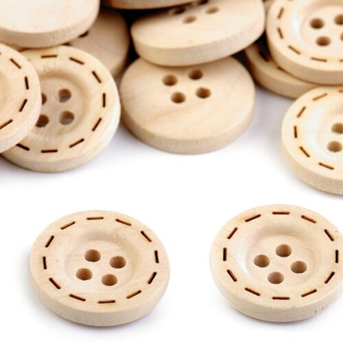 10 boutons bois effet surpiqures / 18 ou 23 mm/ boutons peints en bois décoratifs pour scrapbooking, collage, boutons en bois fantaisie