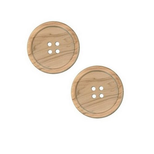 2 boutons bois 4 trous / 80, 38 ou 51 mm  / gros boutons en bois naturel