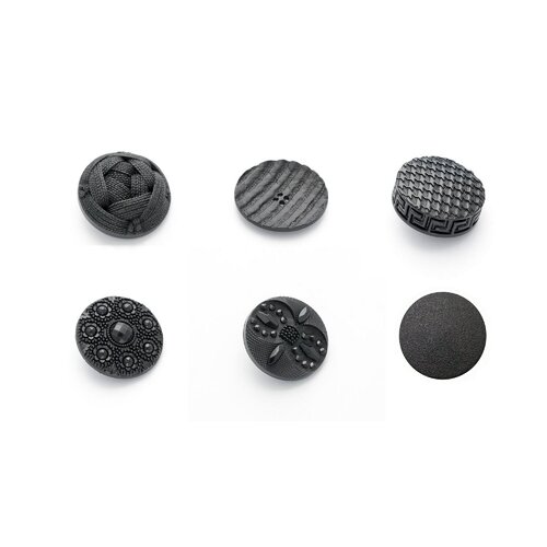 5 boutons noirs en nylon pour vestes ou manteaux / nombreux modèles et dimensions