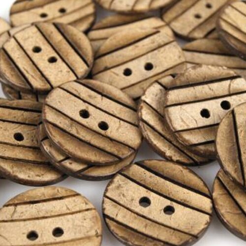 10 boutons noix de coco 23mm / boutons peints en bois décoratifs pour scrapbooking, collage, boutons en bois fantaisie