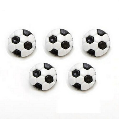 10 boutons ballon football 13mm / boutons noir et blanc / boutons enfants avec boucle au dos, boutons sport, boutons enfants ou bébés