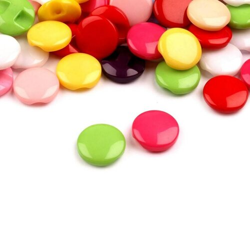 20 boutons 12mm pastille plat brillant / nombreux coloris / boutons plats brillants, boutons ronds pastilles, boutons plastiques brillants