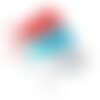 Etole légère avec perles, foulard polyester transparent rouge gris turquoise
