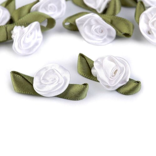 10 mini fleurs satin 15x30mm / nombreux coloris / fleurs en satin, petites roses tissu décoration mariage, appliqués fleurs