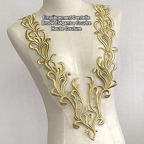 Empiècement dentelle brodé
