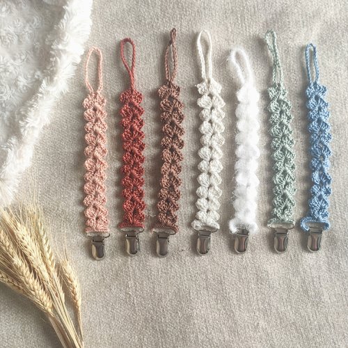 Attaches tétines/sucettes, pince argenté