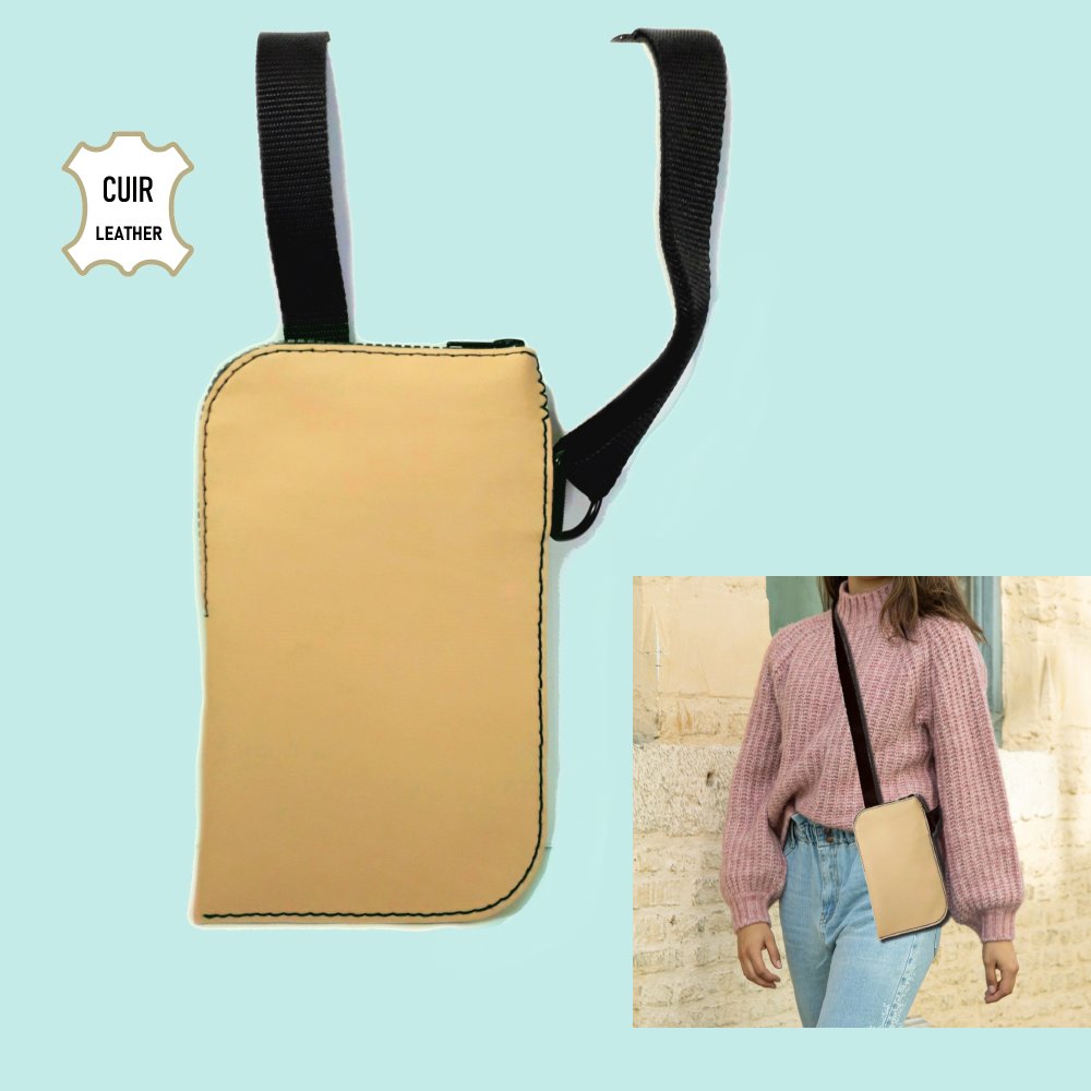Petit sac pour ado fille - petite sacoche en cuir pour téléphone portable -  Un grand marché