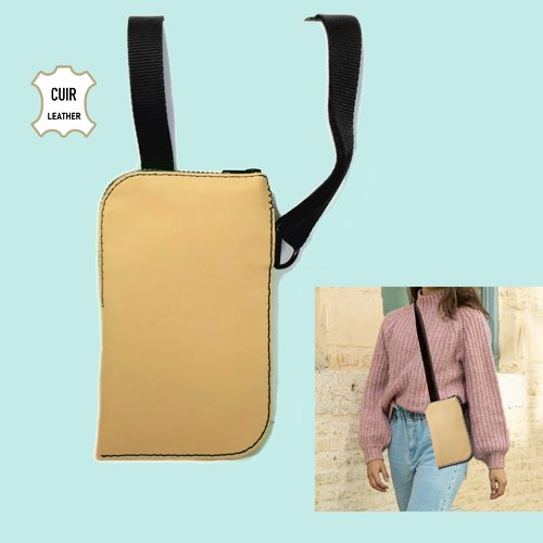 Petit sac pour ado fille - petite sacoche en cuir pour téléphone portable