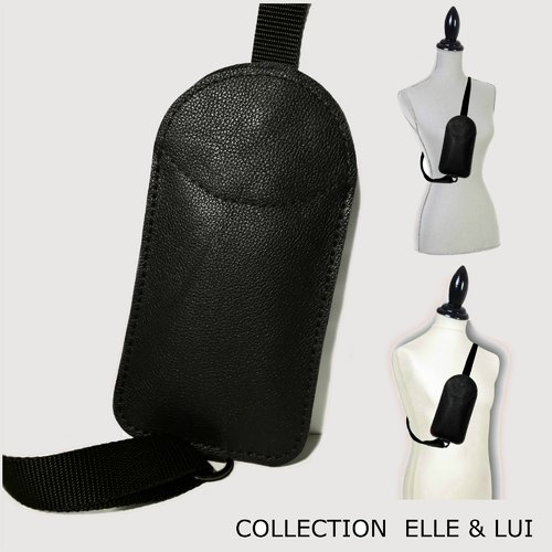 Pochette bandoulière en cuir pour téléphone portable - petit sac poitrine  cuir femme homme - Un grand marché