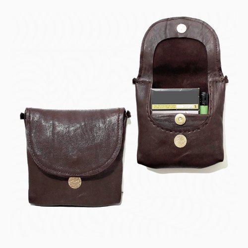 Mini pochette en cuir pour paquet de cigarettes avec emplacement briquet