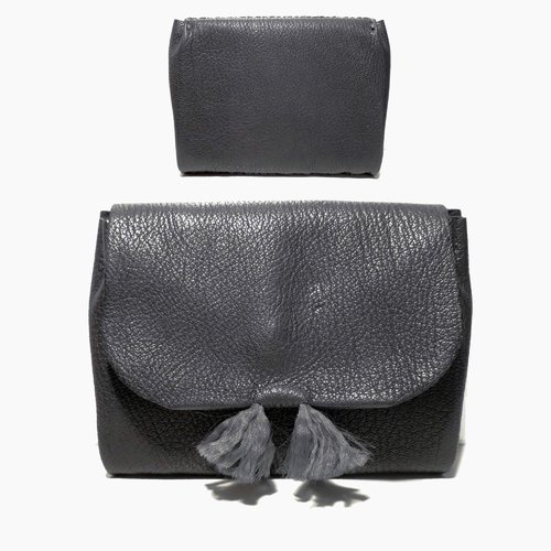 Portefeuille original porte cartes en cuir - petit portefeuille double compartiment pour femme