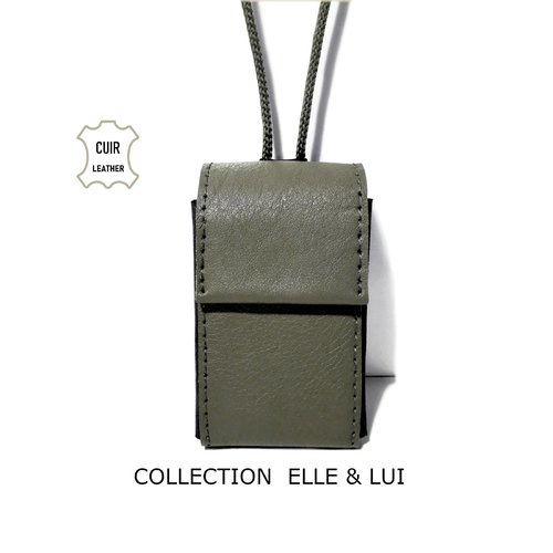 Etui pour paquet de cigarettes en cuir tour de cou femme homme
