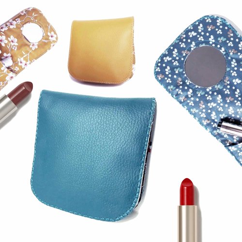 Petite pochette originale avec miroir - miroir de poche pour sac à main