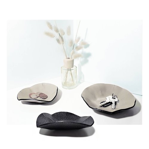 Vide poche original en cuir - ensemble de 2 vides poches ronds
