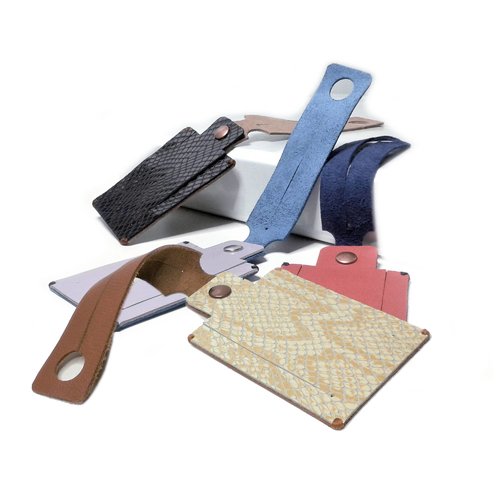 Etiquette bagage en cuir - porte étiquette bagage femme