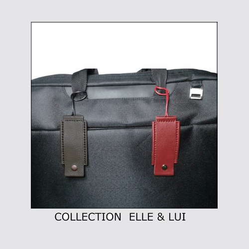 Porte étiquette bagage en cuir - etiquette voyage femme homme
