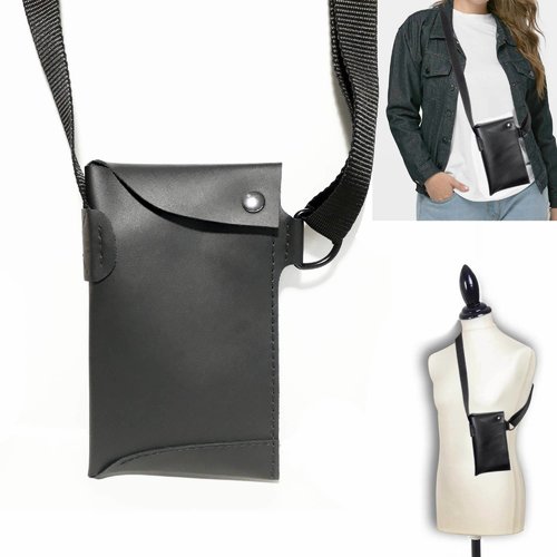 Sacoche bandoulière en cuir - pochette holster cuir femme homme