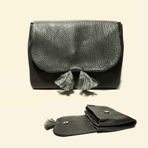Portefeuille original porte cartes en cuir - portefeuille double compartiment pour femme