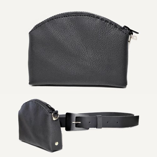 Pochette en cuir, petit sac pour ceinture femme