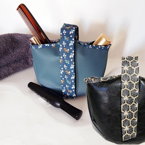 Mini panier de rangement pour maquillage de couleur bleu ou noir