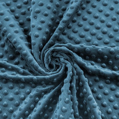 Tissu minky premium 3d couleur bleu canard 160 cm de laize