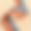 Sangle à rayures / stripes bleu orange 40mm au mètre