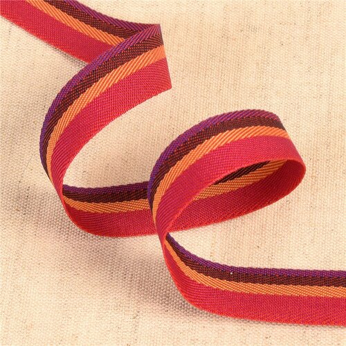 Sergé à rayures / stripes bordeaux 15mm au mètre