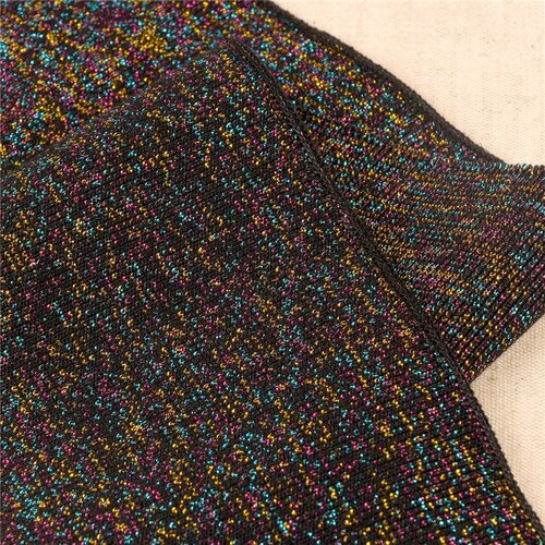 Bande de bord côte 1.2mx85mm noir multicolore lurex