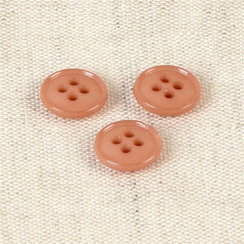 Lot de 6 boutons 4 trous nylon recylé rouge indien 11mm