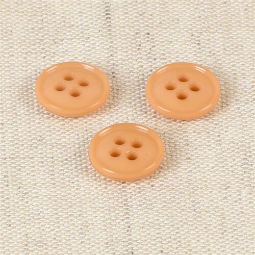 Lot de 6 boutons 4 trous nylon recylé bronze cognac 11mm