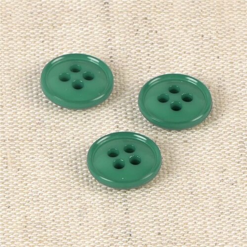 Lot de 6 boutons 4 trous nylon recylé bleu canaries 11mm