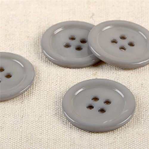 Lot de 6 boutons 100% nacre ronds gris cendre
