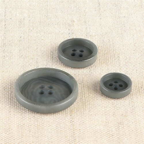 Bouton corozo 4 trous gris anthracite