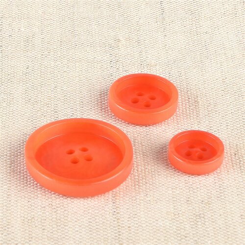 Bouton corozo 4 trous orange