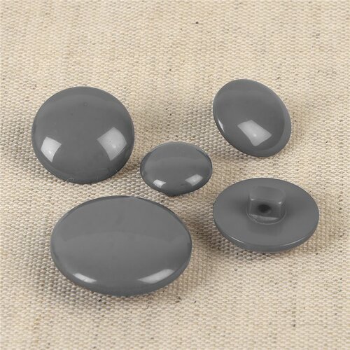 Lot de 6  boutons ronds à queue classique gris