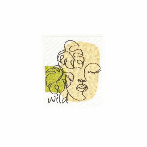 Ecusson thermocollant visage abstrait wild 6x5cm